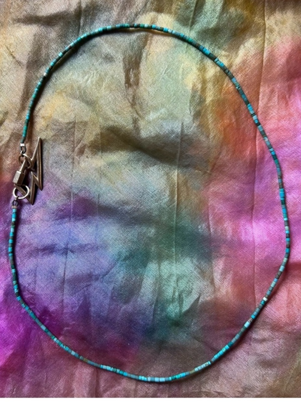 Ananda Khalsa custom turquoise beaded necklace